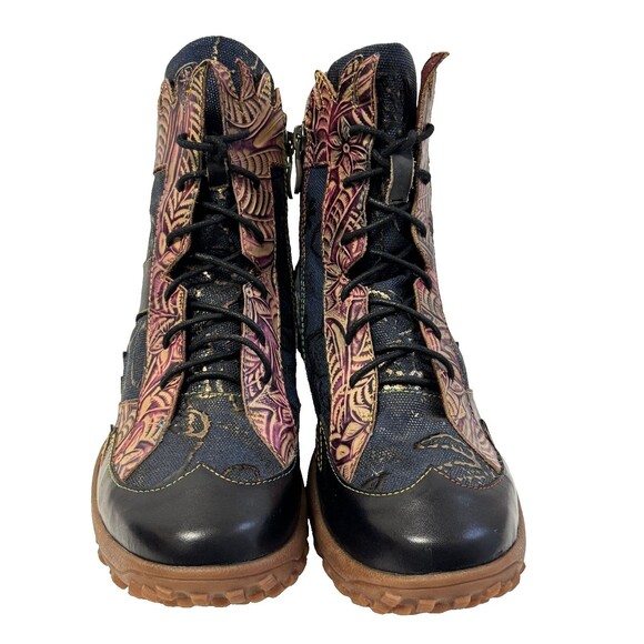 L’Artiste by Spring Step Ileana Boots EU 40 US 9.5 Multicolor Leather Lace Up An - Picture 4 of 12